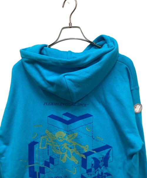 flexibleVisual SPCE（フレキシブルビジュアルスパイス）flexibleVisual SPCE (フレキシブルビジュアルスパイス) プルオーバーパーカー ブルー サイズ:Ｌの古着・服飾アイテム