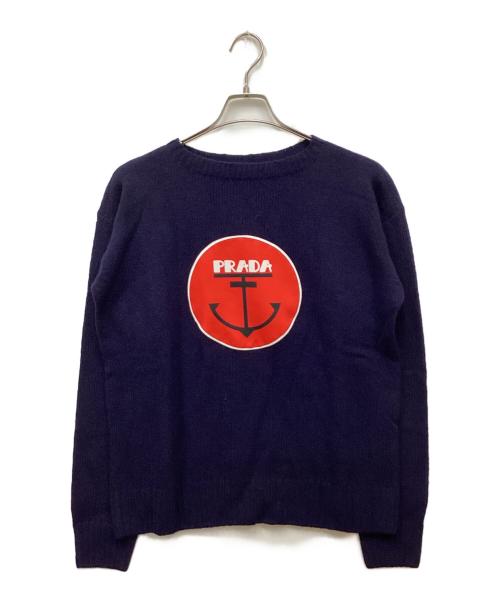 PRADA（プラダ）PRADA (プラダ) アンカーハートマークニット ネイビー サイズ:50の古着・服飾アイテム