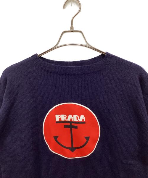 PRADA（プラダ）PRADA (プラダ) アンカーハートマークニット ネイビー サイズ:50の古着・服飾アイテム