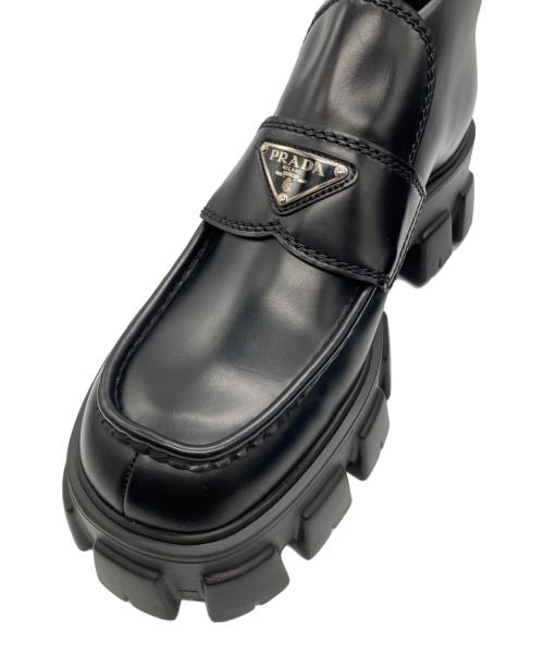 PRADA（プラダ）PRADA (プラダ) モノリスショートローファーブーツ ブラック サイズ:9 未使用品の古着・服飾アイテム