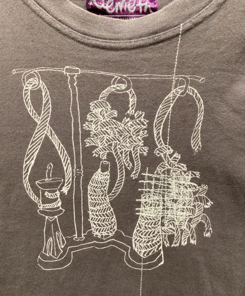 NEMETH（ネメス）NEMETH (ネメス) ステッチ×ローププリントTシャツ ブラウン サイズ:-の古着・服飾アイテム
