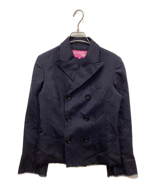 COMME des GARCONS JUNYA WATANABE MAN（コム デ ギャルソン ジュンヤ ワタナベ マン）COMME des GARCONS JUNYA WATANABE MAN (コム デ ギャルソン ジュンヤ ワタナベ マン) カットオフテーラードジャケット ネイビー サイズ:Sの古着・服飾アイテム