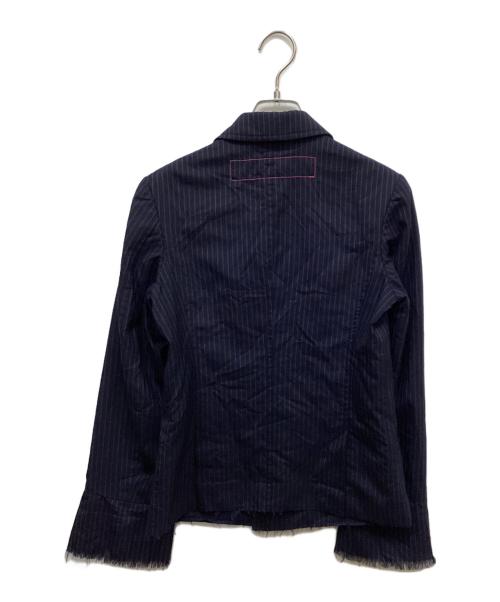 COMME des GARCONS JUNYA WATANABE MAN（コム デ ギャルソン ジュンヤ ワタナベ マン）COMME des GARCONS JUNYA WATANABE MAN (コム デ ギャルソン ジュンヤ ワタナベ マン) カットオフテーラードジャケット ネイビー サイズ:Sの古着・服飾アイテム