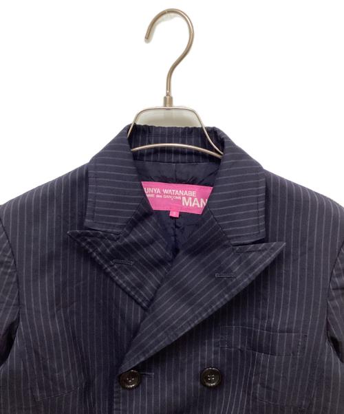 COMME des GARCONS JUNYA WATANABE MAN（コム デ ギャルソン ジュンヤ ワタナベ マン）COMME des GARCONS JUNYA WATANABE MAN (コム デ ギャルソン ジュンヤ ワタナベ マン) カットオフテーラードジャケット ネイビー サイズ:Sの古着・服飾アイテム