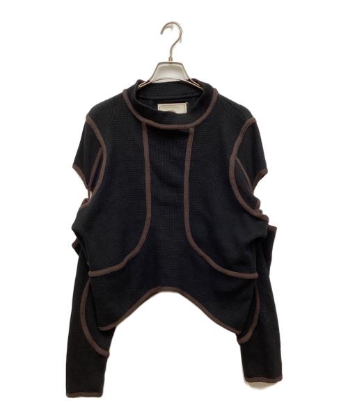 cycle（サイクル）cycle (サイクル) パイピングサーマルカットソー ブラック サイズ:FREEの古着・服飾アイテム