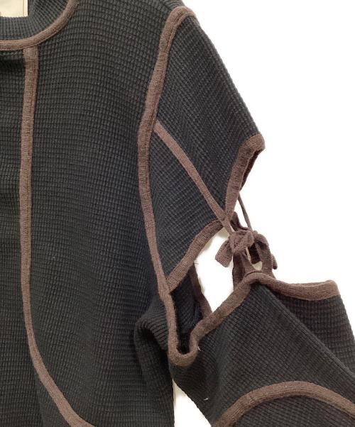 cycle（サイクル）cycle (サイクル) パイピングサーマルカットソー ブラック サイズ:FREEの古着・服飾アイテム