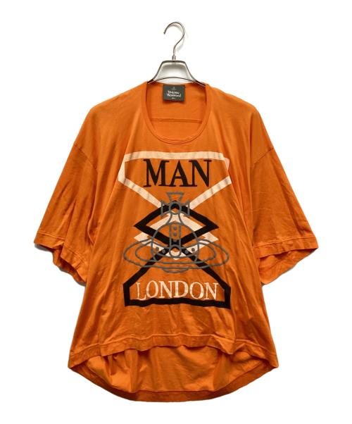 Vivienne Westwood man（ヴィヴィアン ウェストウッド マン）Vivienne Westwood man (ヴィヴィアン ウェストウッド マン) オーブプリント変形Tシャツ オレンジ サイズ:FREEの古着・服飾アイテム