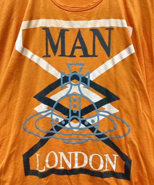 Vivienne Westwood man（ヴィヴィアン ウェストウッド マン）Vivienne Westwood man (ヴィヴィアン ウェストウッド マン) オーブプリント変形Tシャツ オレンジ サイズ:FREEの古着・服飾アイテム