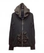 MA JULIUSエムエイユリウス）の古着「COTTON RAYON SWEAT/立体裁断切替スウェットパーカー」｜ブラック