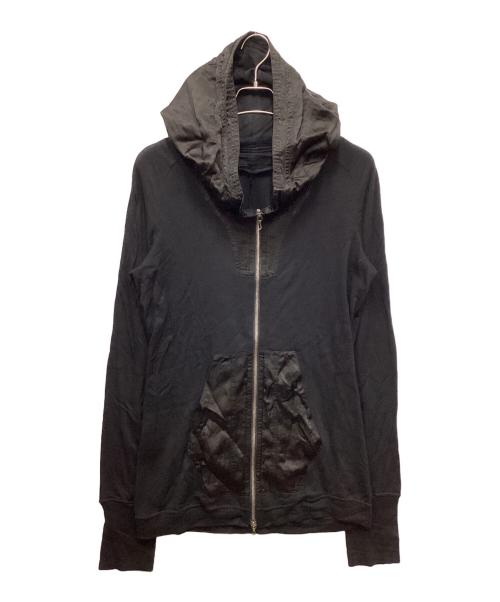 MA JULIUS（エムエイユリウス）MA JULIUS (エムエイユリウス) COTTON RAYON SWEAT/立体裁断切替スウェットパーカー ブラック サイズ:1の古着・服飾アイテム