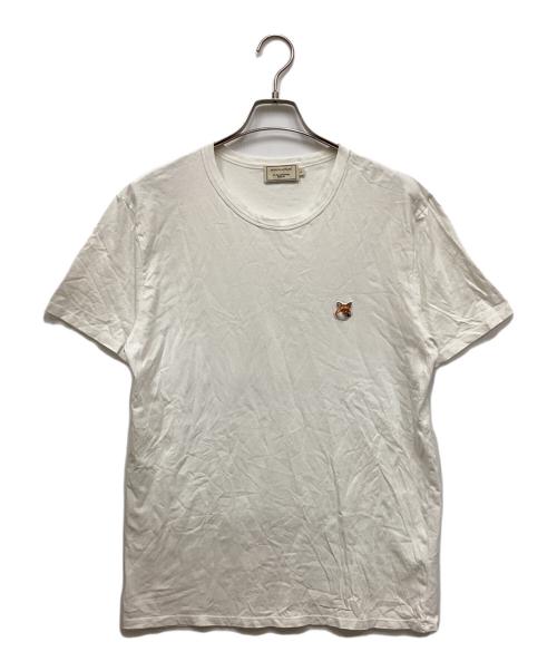 maison kitsune（メゾンキツネ）maison kitsune (メゾンキツネ) FOX HEAD PATCH TEE/フォックスヘッドパッチティー ホワイト サイズ:Lの古着・服飾アイテム