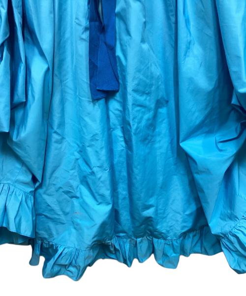 patou（パトゥ）patou (パトゥ) ポリエステルフリルワンピース ブルー サイズ:34の古着・服飾アイテム