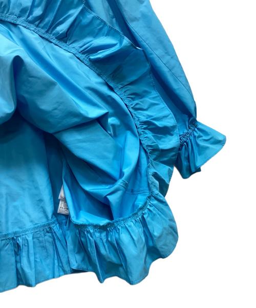 patou（パトゥ）patou (パトゥ) ポリエステルフリルワンピース ブルー サイズ:34の古着・服飾アイテム