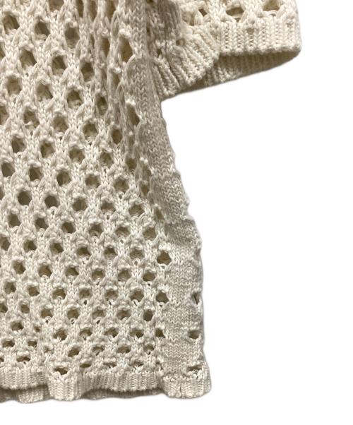 stussy（ステューシー）stussy (ステューシー) BIG MESH POLO SWEATER ホワイト サイズ:Lの古着・服飾アイテム