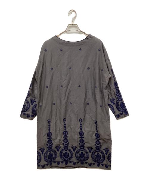 Marble SUD（マーブルシュッド）Marble SUD (マーブルシュッド) 長袖刺繍ワンピース グレー サイズ:FREEの古着・服飾アイテム