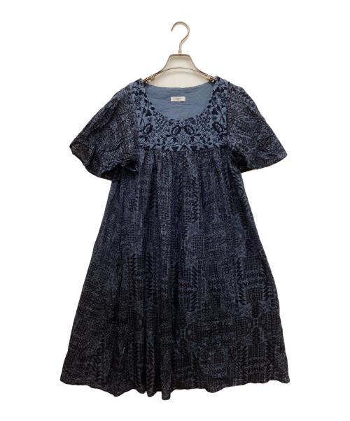 Marble SUD（マーブルシュッド）Marble SUD (マーブルシュッド) 半袖刺繍ワンピース/ハンソデシシュウワンピース ブルー サイズ:FREEの古着・服飾アイテム