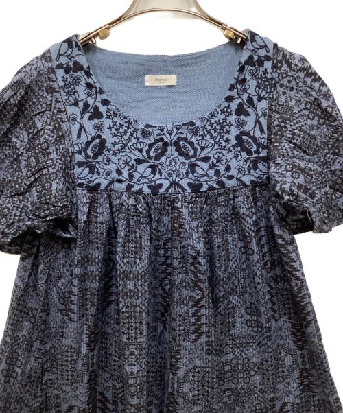 Marble SUD（マーブルシュッド）Marble SUD (マーブルシュッド) 半袖刺繍ワンピース/ハンソデシシュウワンピース ブルー サイズ:FREEの古着・服飾アイテム