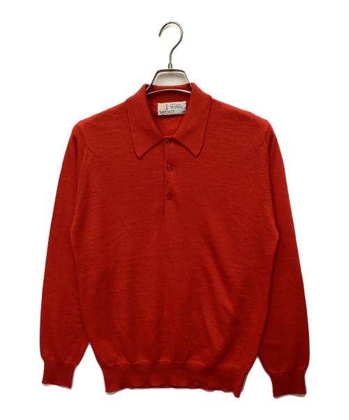 JOHN SMEDLEY（ジョンスメドレー）JOHN SMEDLEY (ジョンスメドレー) ニットポロシャツ レッド サイズ:Mの古着・服飾アイテム