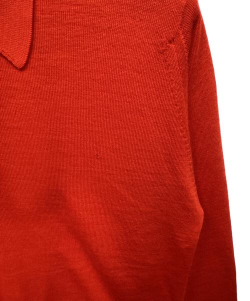 JOHN SMEDLEY（ジョンスメドレー）JOHN SMEDLEY (ジョンスメドレー) ニットポロシャツ レッド サイズ:Mの古着・服飾アイテム