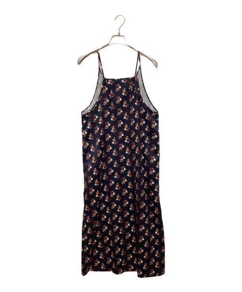 SOULEIADO（ソレイアード）SOULEIADO (ソレイアード) プリントエプロン キャミソールワンピース ネイビー サイズ:Sの古着・服飾アイテム