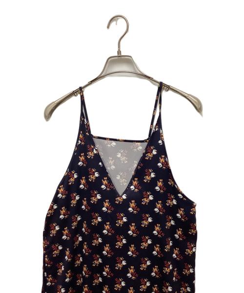 SOULEIADO（ソレイアード）SOULEIADO (ソレイアード) プリントエプロン キャミソールワンピース ネイビー サイズ:Sの古着・服飾アイテム