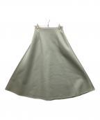 ebureエブール）の古着「ダブルラッセルフレアスカート」｜グリーン