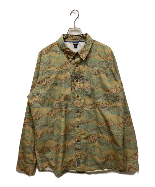 Patagonia（パタゴニア）Patagonia (パタゴニア) 総柄シャツ グリーン サイズ:Lの古着・服飾アイテム