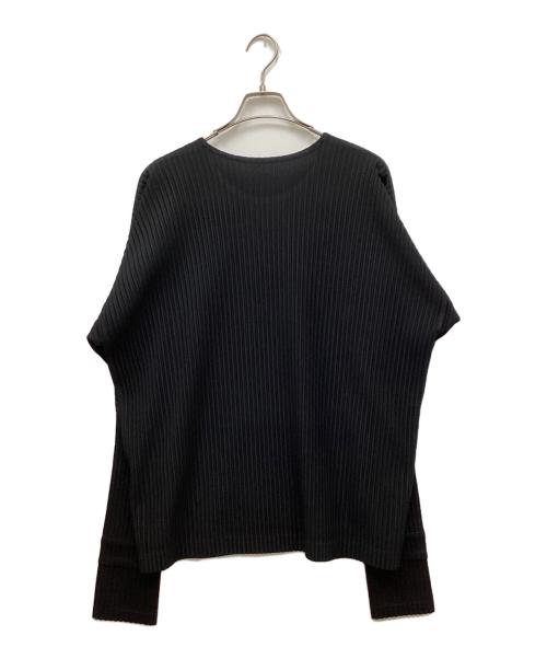 HOMME PLISSE ISSEY MIYAKE（オム プリッセ イッセイ ミヤケ）HOMME PLISSE ISSEY MIYAKE (オム プリッセ イッセイ ミヤケ) サムホールプリーツカットソー ブラック サイズ:３の古着・服飾アイテム