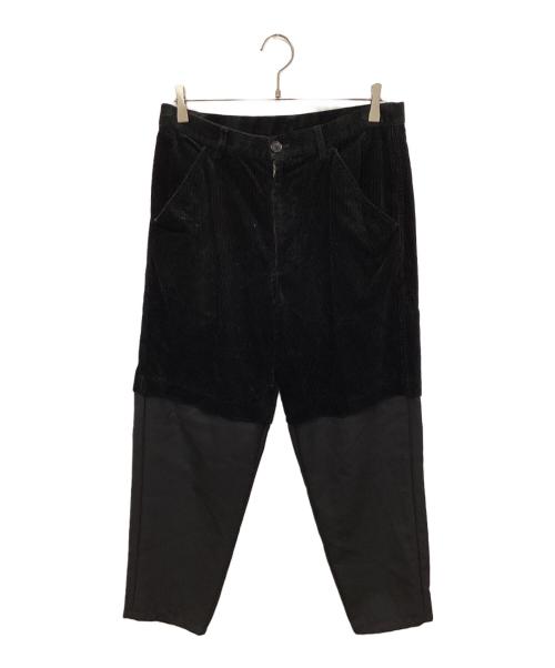 COMME des GARCONS SHIRT（コムデギャルソンシャツ）COMME des GARCONS SHIRT (コムデギャルソンシャツ) 切替コーデュロイパンツ ブラック サイズ:XSの古着・服飾アイテム
