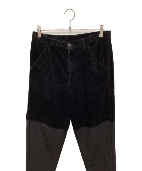 COMME des GARCONS SHIRT（コムデギャルソンシャツ）COMME des GARCONS SHIRT (コムデギャルソンシャツ) 切替コーデュロイパンツ ブラック サイズ:XSの古着・服飾アイテム