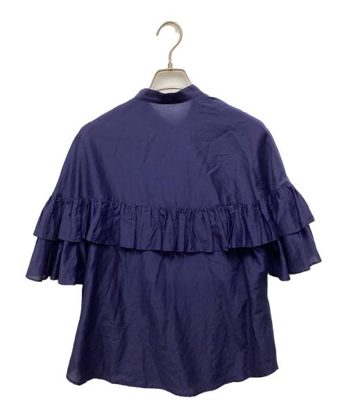 GALLARDA GALANTE（ガリャルダガランテ）GALLARDA GALANTE (ガリャルダガランテ) コットンシルクハーフスリーブブラウス ネイビー サイズ:FREEの古着・服飾アイテム