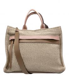 LORISTELLA（ロリステッラ）の古着「スクエアトートバッグ」｜アイボリー×ピンク