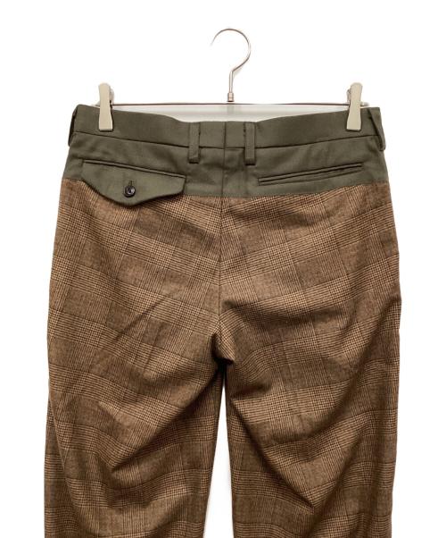 KOLOR（カラー）KOLOR (カラー) 切替チェックスラックス ブラウン サイズ:1の古着・服飾アイテム