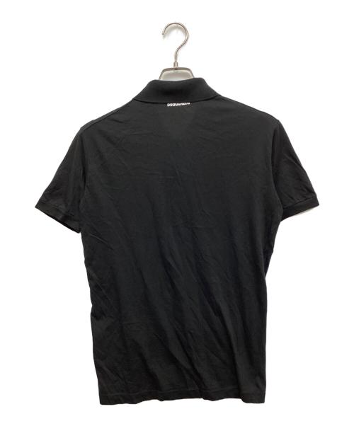 DSQUARED2（ディースクエアード）DSQUARED2 (ディースクエアード) ワンポイントロゴポロシャツ ブラック サイズ:Mの古着・服飾アイテム
