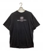BALENCIAGAバレンシアガ）の古着「Oversized Printed Cotton-jersey T-shirt/オーバーサイズプリントコットンジャージティーシャツ」｜ブラック