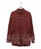 Palm Angelsパーム エンジェルス）の古着「ペンキチェックシャツ」｜レッド