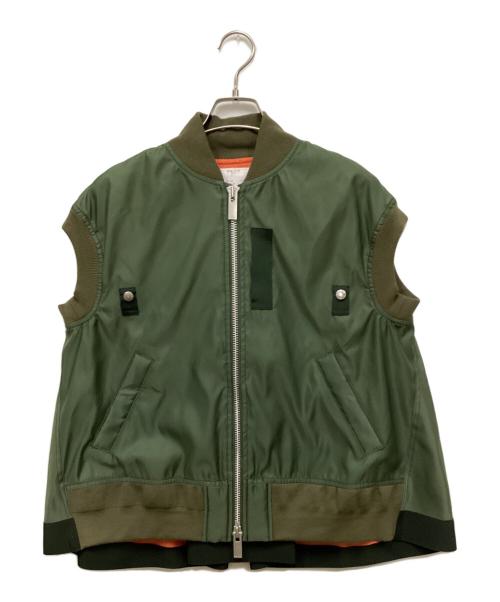 sacai（サカイ）sacai (サカイ) MA-1 NYLON VEST/エムエーワンナイロンベスト オリーブ サイズ:3の古着・服飾アイテム