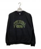 stussyステューシー）の古着「プリントスウェット」｜ブラック