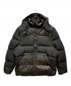 ADER errorアーダーエラー）の古着「レザー切替ダウンジャケット」｜ブラック