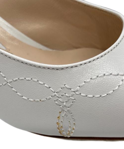 NEBULONIE（ネブローニ）NEBULONIE (ネブローニ) ステッチパンプス ホワイト サイズ:36.5の古着・服飾アイテム