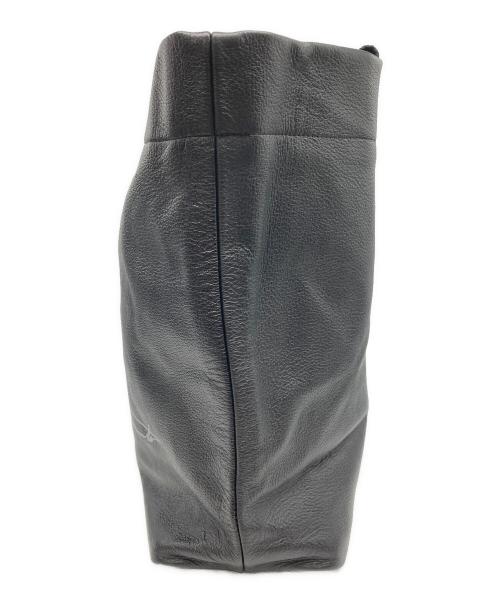 YOHJI YAMAMOTO（ヨウジヤマモト）YOHJI YAMAMOTO (ヨウジヤマモト) ノベルティロゴレザートートバッグ ブラックの古着・服飾アイテム