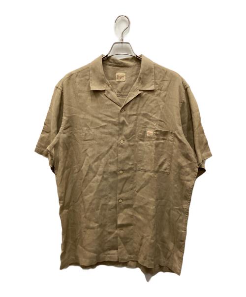 PAPAS（パパス）PAPAS (パパス) オープンカラーシャツ ベージュ サイズ:Lの古着・服飾アイテム