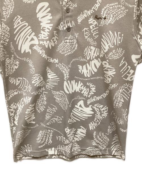 PAPAS（パパス）PAPAS (パパス) 総柄ポロシャツ ベージュ サイズ:Sの古着・服飾アイテム
