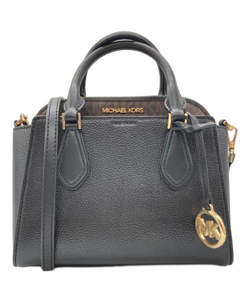 MICHAEL KORS（マイケル・コース）MICHAEL KORS (マイケルコース) サッチェル2WAYショルダーバッグ ブラックの古着・服飾アイテム