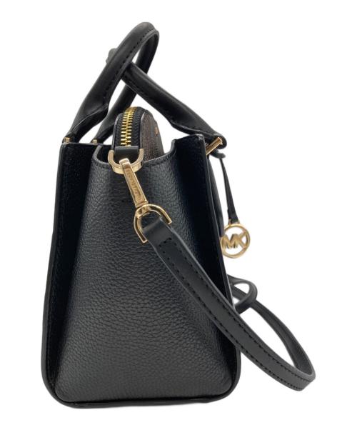 MICHAEL KORS（マイケル・コース）MICHAEL KORS (マイケルコース) サッチェル2WAYショルダーバッグ ブラックの古着・服飾アイテム