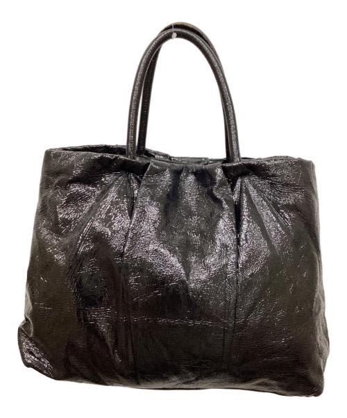 PRADA（プラダ）PRADA (プラダ) エナメルリボンバッグ ブラックの古着・服飾アイテム