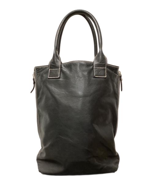 Alchimia（アルキミア）Alchimia (アルキミア) BARNEYS NEWYORK (バーニーズ・ニューヨーク) サイドジップレザートートバッグ ブラックの古着・服飾アイテム