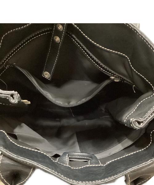 Alchimia（アルキミア）Alchimia (アルキミア) BARNEYS NEWYORK (バーニーズ・ニューヨーク) サイドジップレザートートバッグ ブラックの古着・服飾アイテム