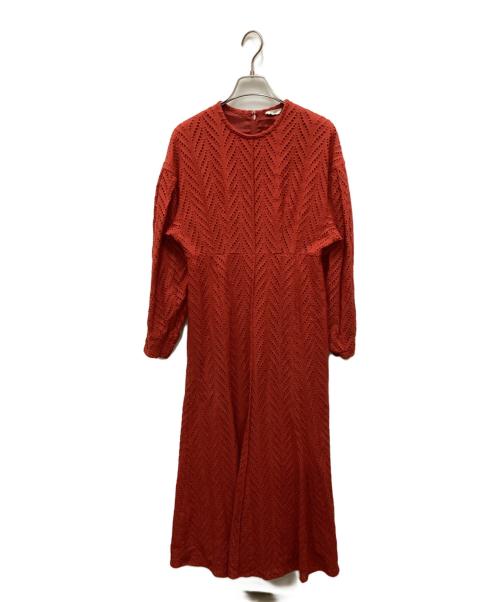 CLANE（クラネ）CLANE (クラネ) カットレース 刺繍 ワンピース レッド サイズ:1の古着・服飾アイテム