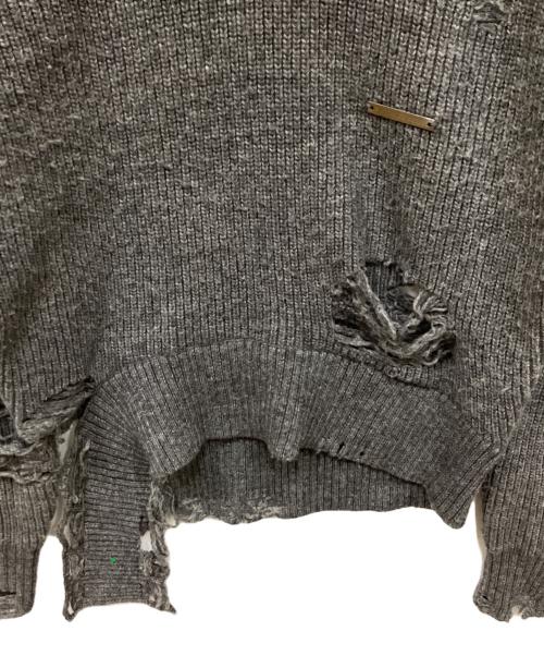 PRANK PROJECT（プランクプロジェクト）PRANK PROJECT (プランクプロジェクト) クラッシュニットプルオーバー グレー サイズ:FREEの古着・服飾アイテム